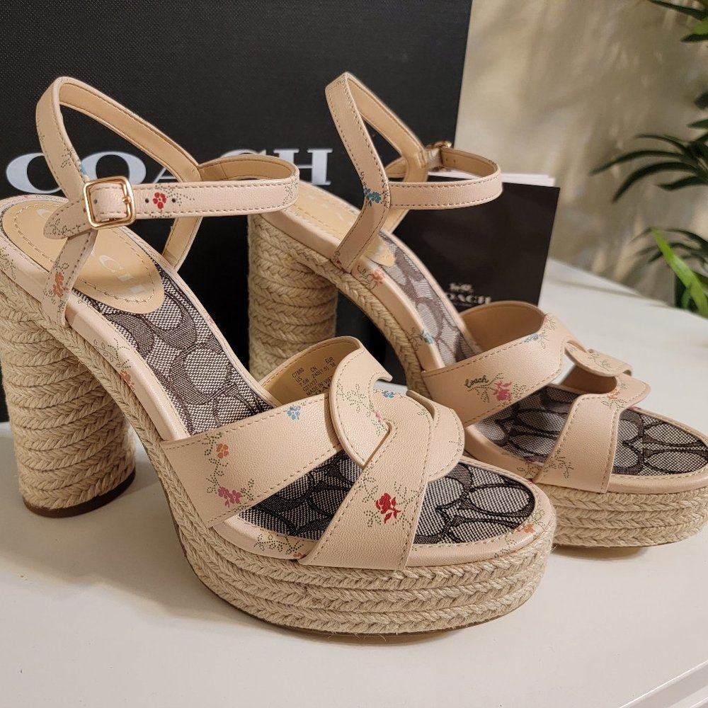 Coach Talina Leather Platform Sandals Brand New Super Cute!